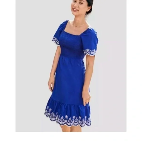 Gymboree Mandy Moore Royal Blue Midi Dress Mommy & Me Matching Dress Girls 3T - Picture 10 of 13
